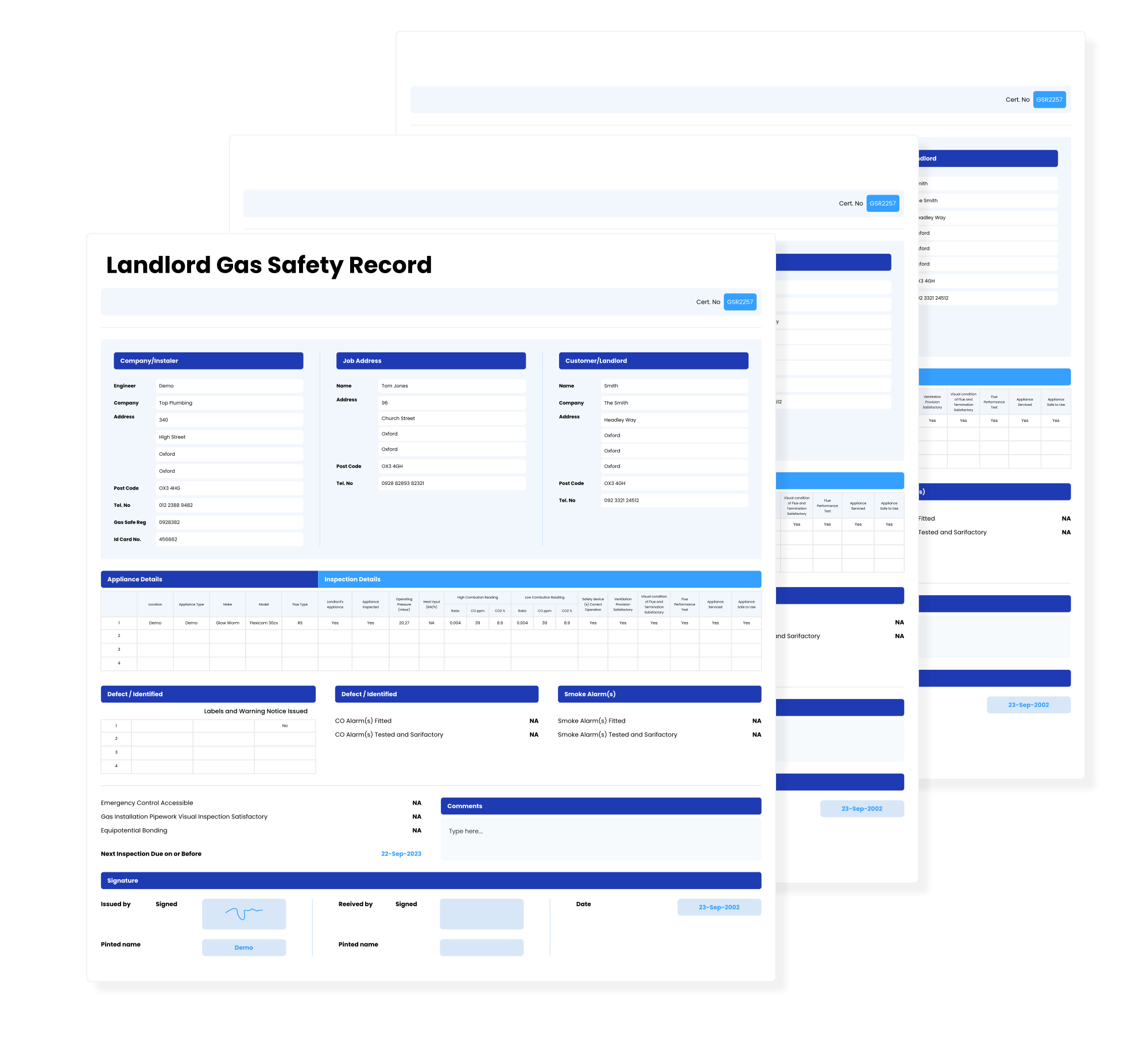 Gas Certificate Software and App