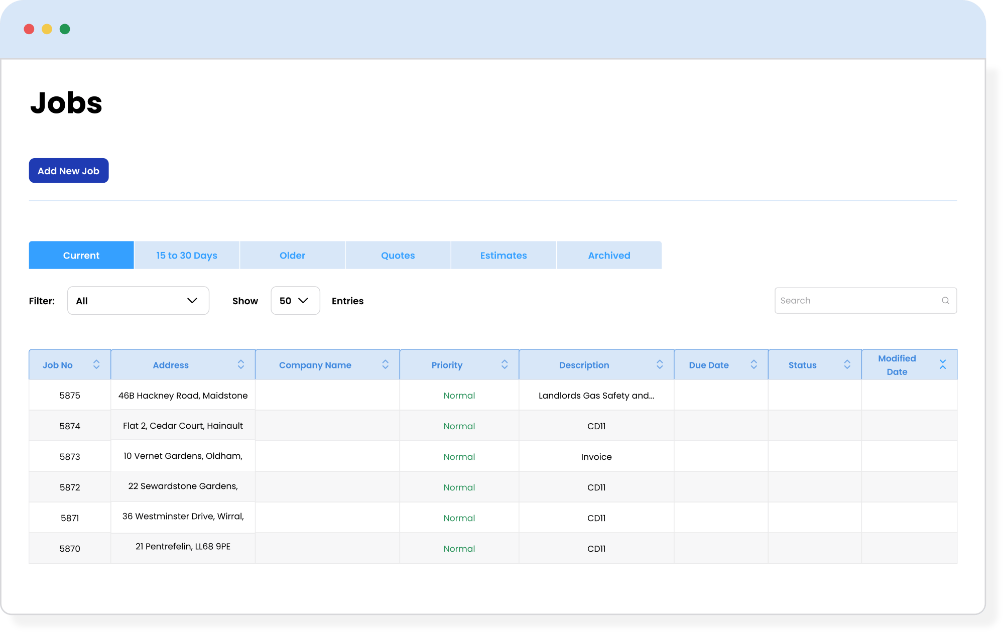 Job Management Job Tracking