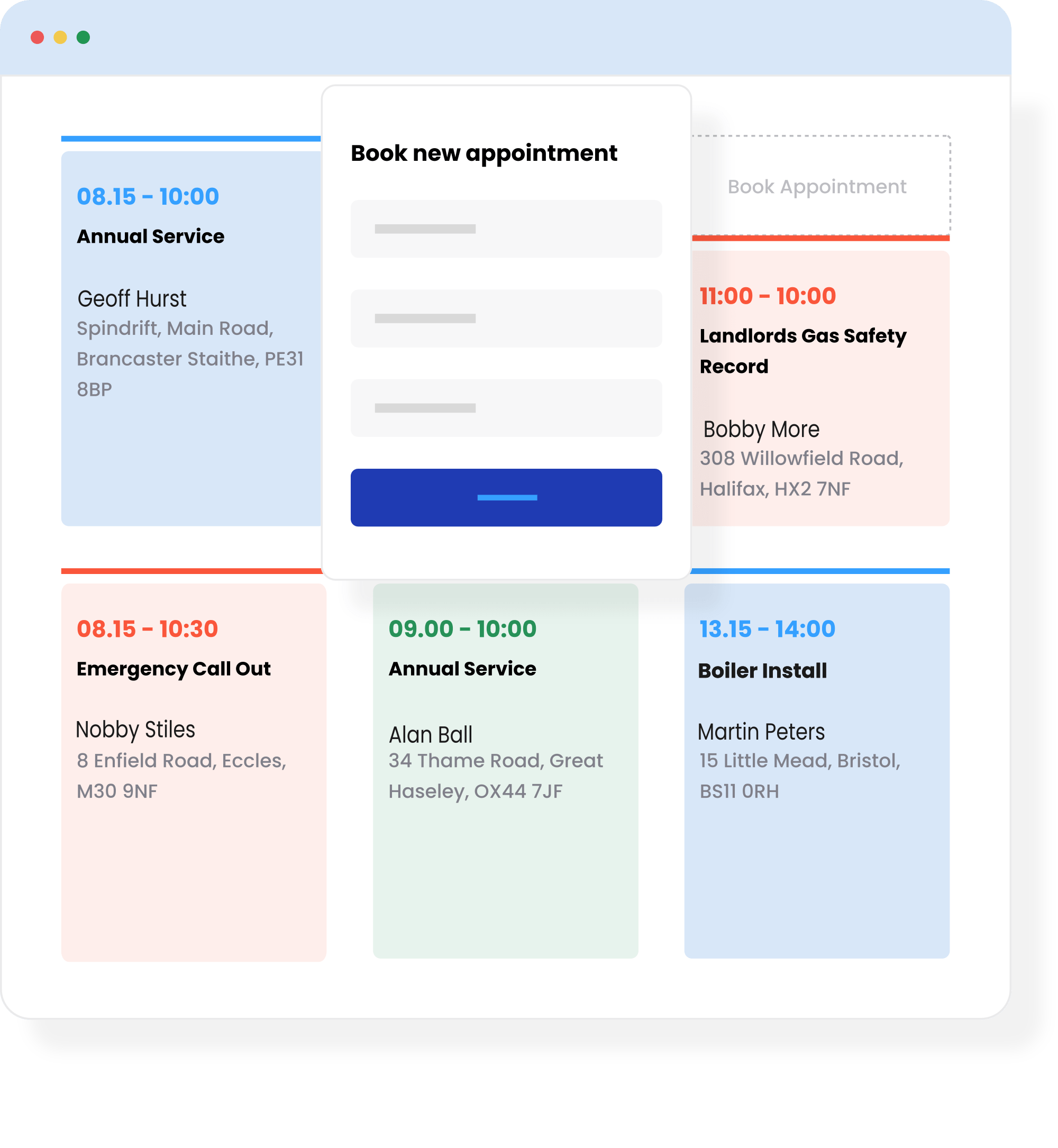 Job management - Schedule and book a new job