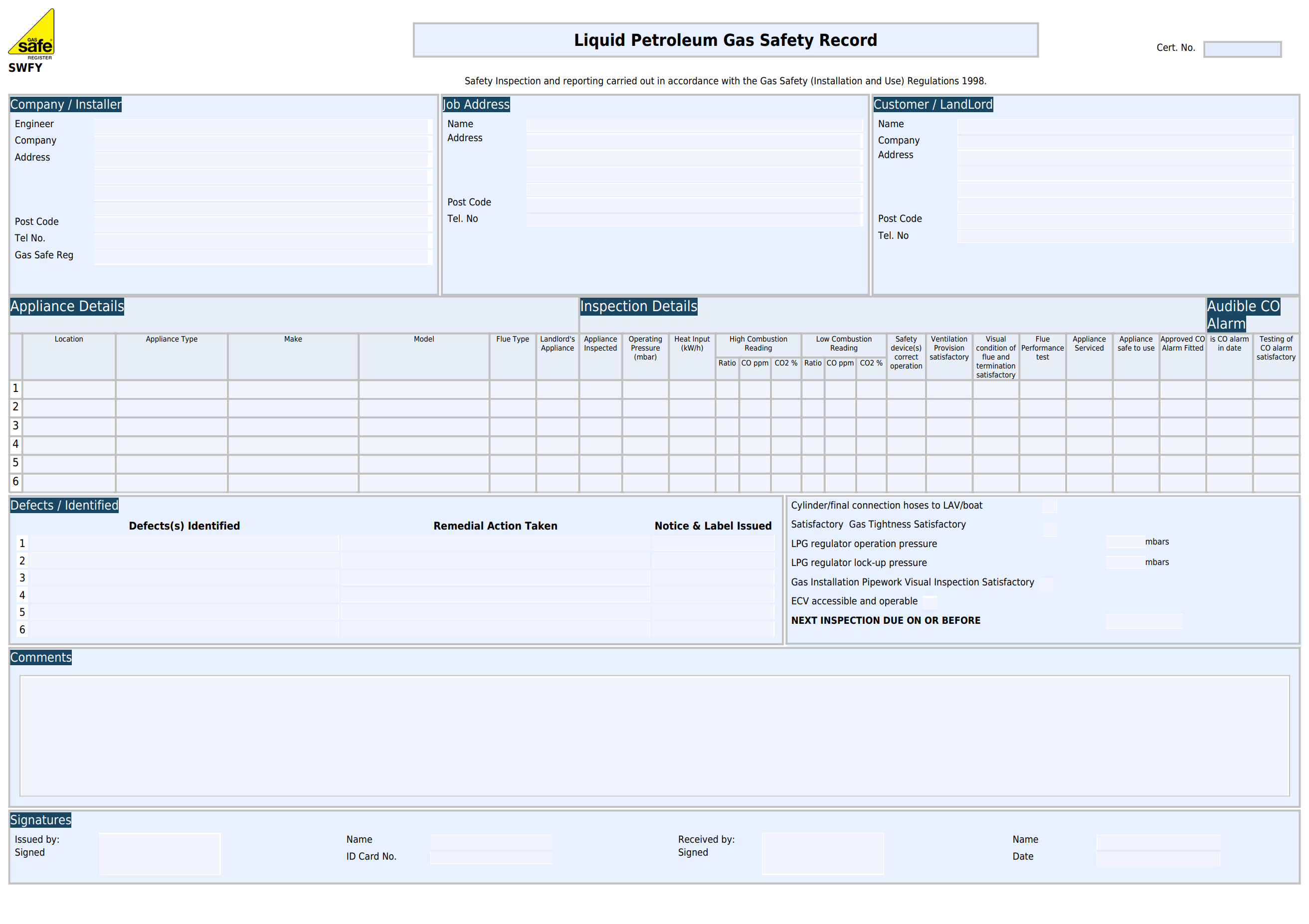 Sample image of the legionella risk assessment template