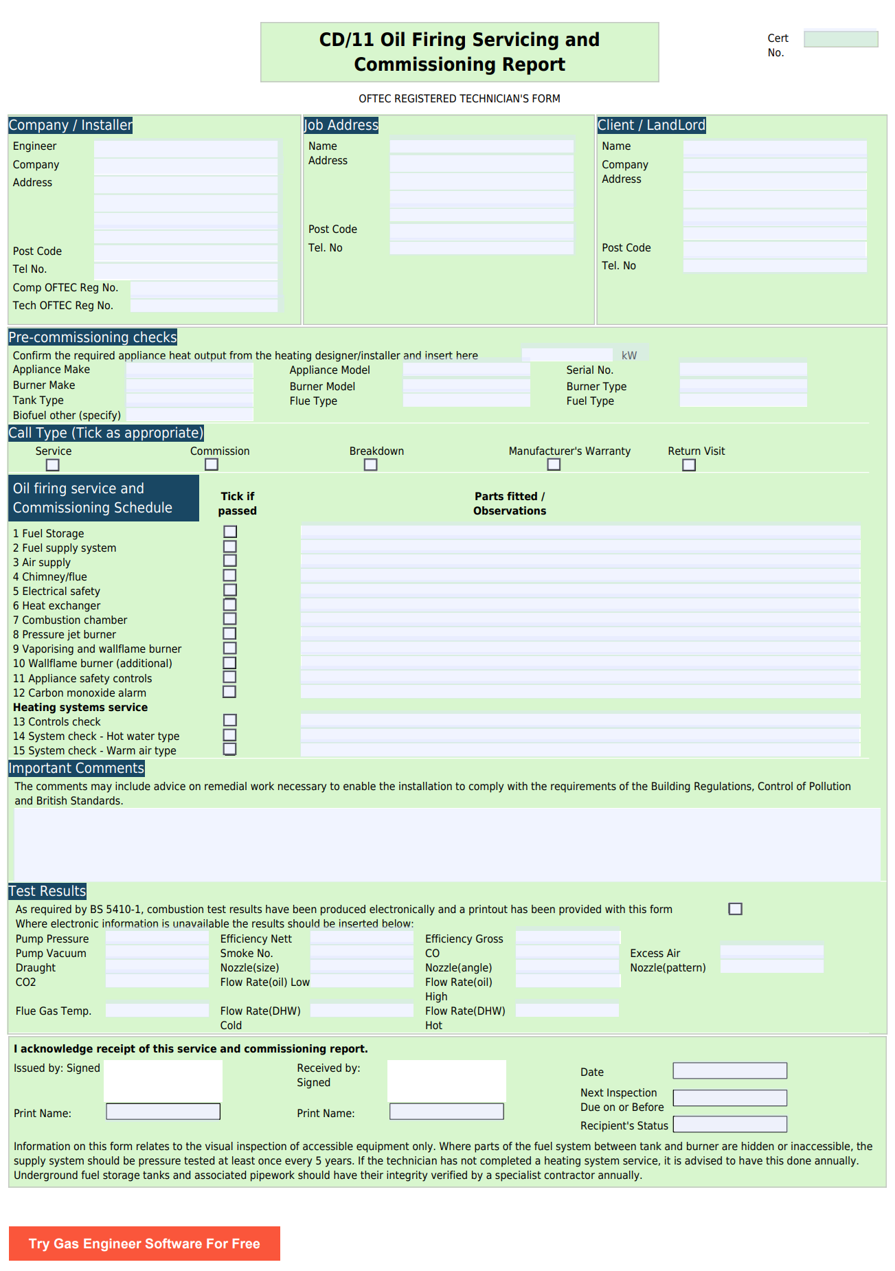 Sample image of the legionella risk assessment template