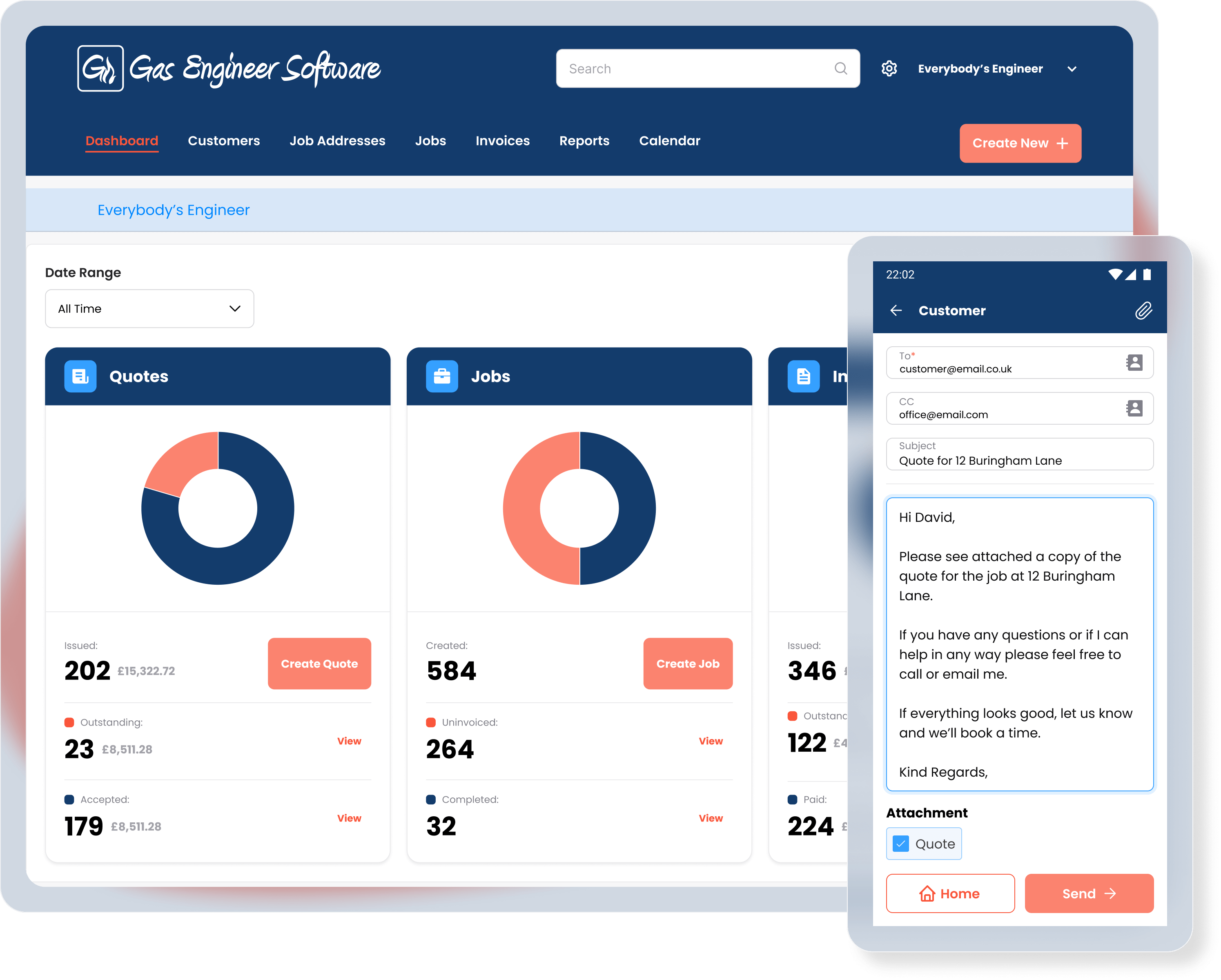 Job Management App Works on Mobile