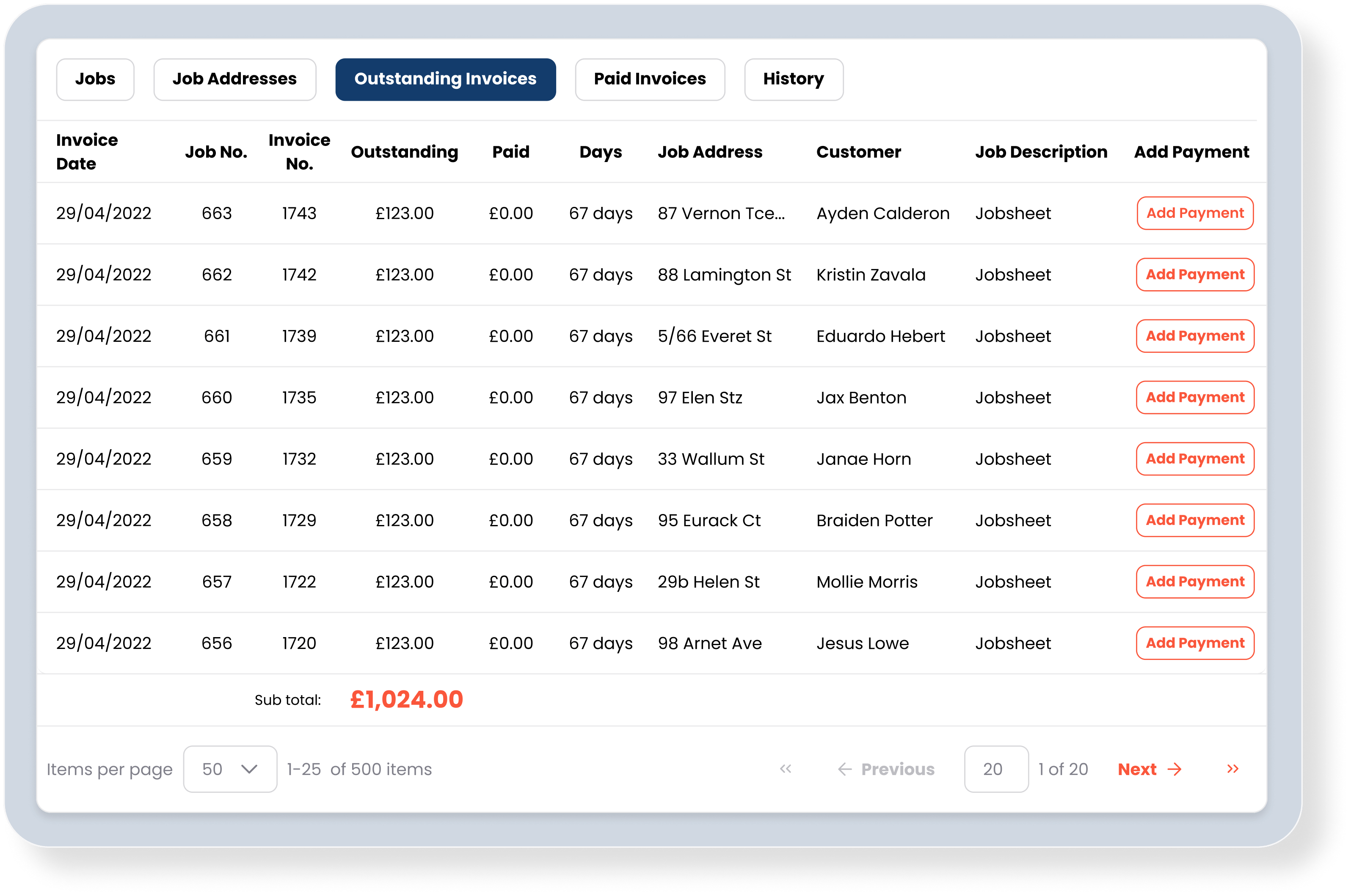 Scheduling Software - Find customer details